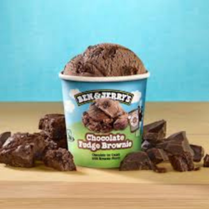 Ben & jerry's cookie dough, chocolate fudge brownie