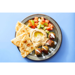 hummus in pitta with salad