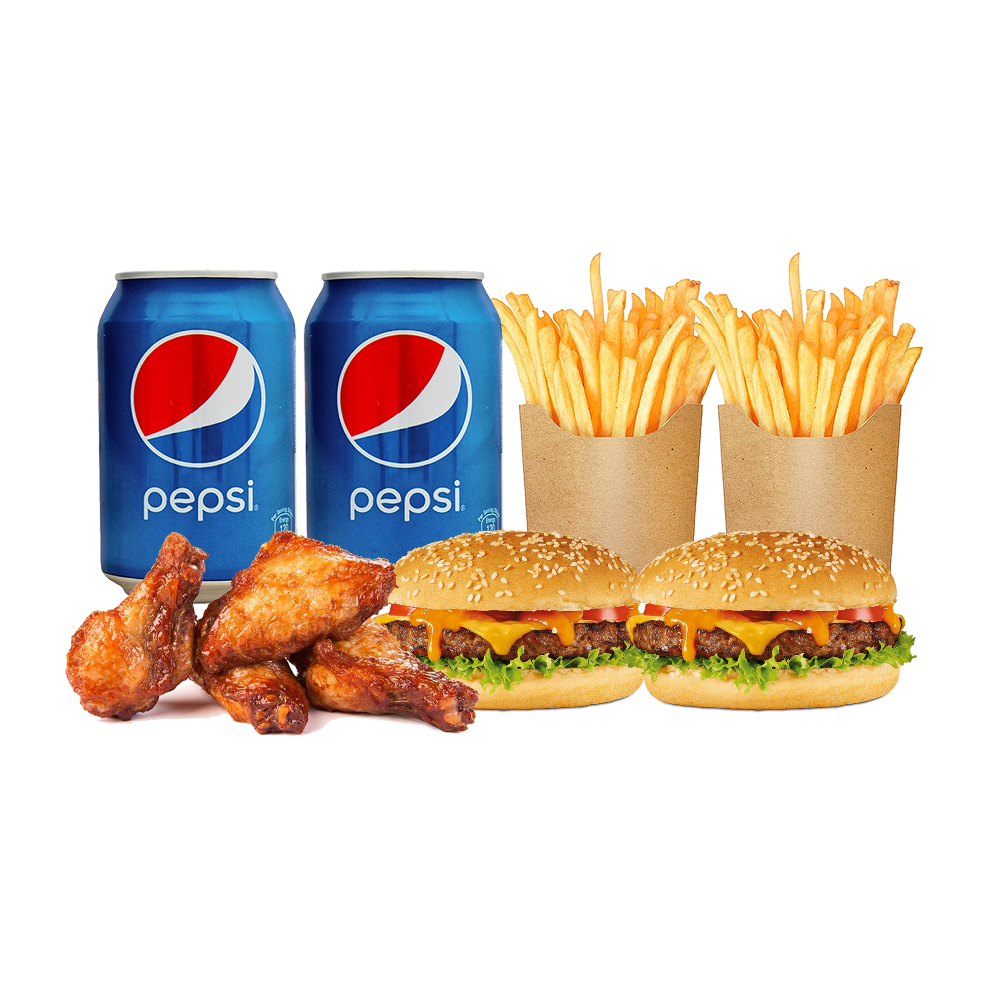 D #24: CHEESE BURGER MEAL- 2 Person