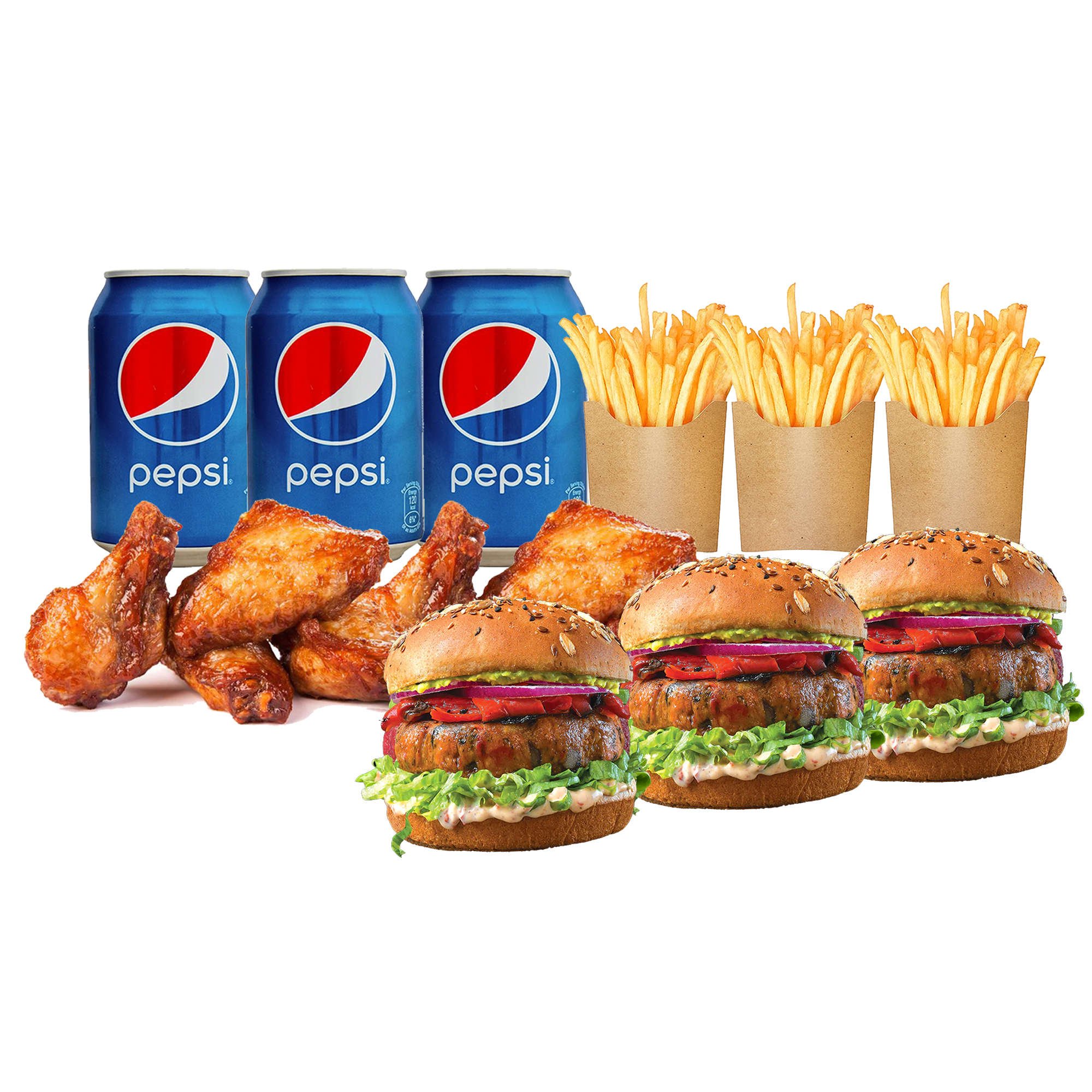 D #27: GRILLED BURGER MEAL- 3 Person